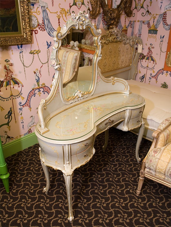 Decadent Hand painted, Rococo Revival Vanity 2