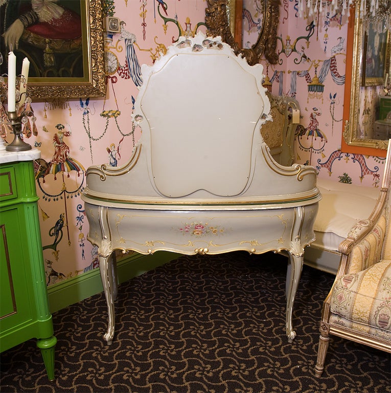 Decadent Hand painted, Rococo Revival Vanity 4