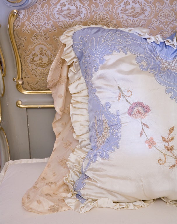 Satin Vintage Periwinkle Pillow