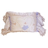 Vintage Periwinkle Blue and Lace Pillow