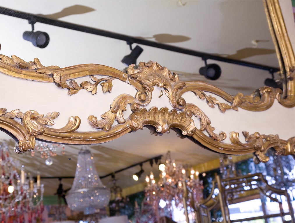 19c Grand Gilded French Mirror In Good Condition For Sale In Palm Springs, CA