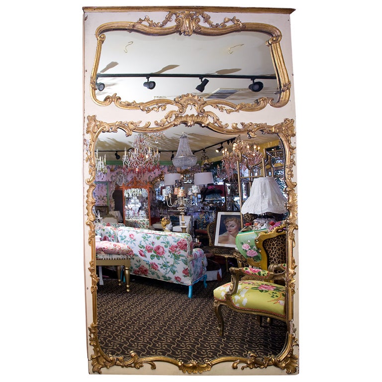 19c Grand Gilded French Mirror For Sale