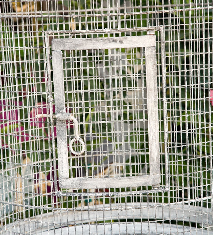 Iron Rustic, Cylindrical Birdcage For Sale