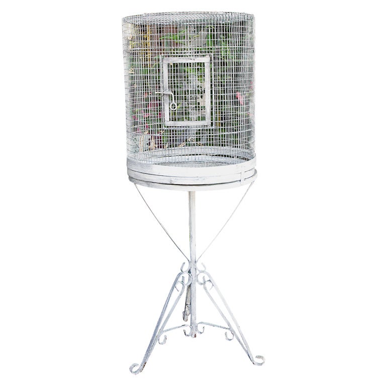 Rustic, Cylindrical Birdcage For Sale