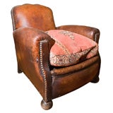 VINTAGE LEATHER CLUB CHAIR~