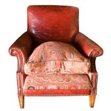 Vintage Red Leather Arm Chair