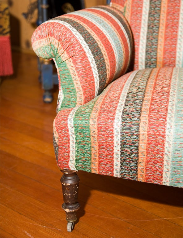 French Vintage Paisley Antique Club Chair For Sale