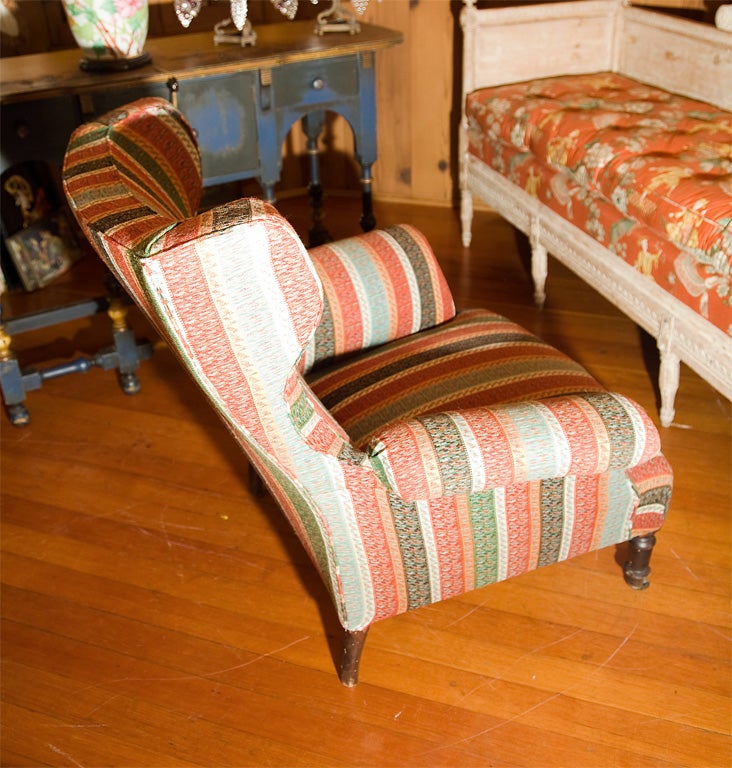 19th Century Vintage Paisley Antique Club Chair For Sale