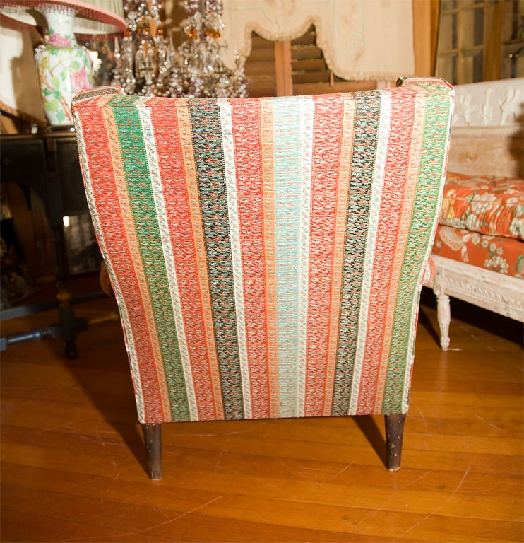 Vintage Paisley Antique Club Chair For Sale 1