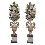 Pair French Metal Flower Prickets