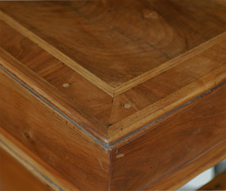 19th century French Walnut Work Table with Lyre Ends 5