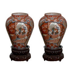 19th Century Pair of Large Japanese Imari Vases