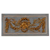 Blue Painted & Gilt Architectural Panel with Trophy Design