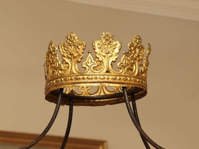 French A Repousse Gilt Tester Bed with Crown