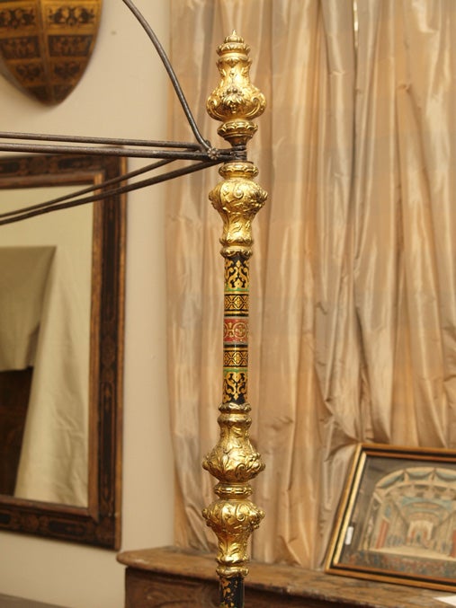 19th Century A Repousse Gilt Tester Bed with Crown