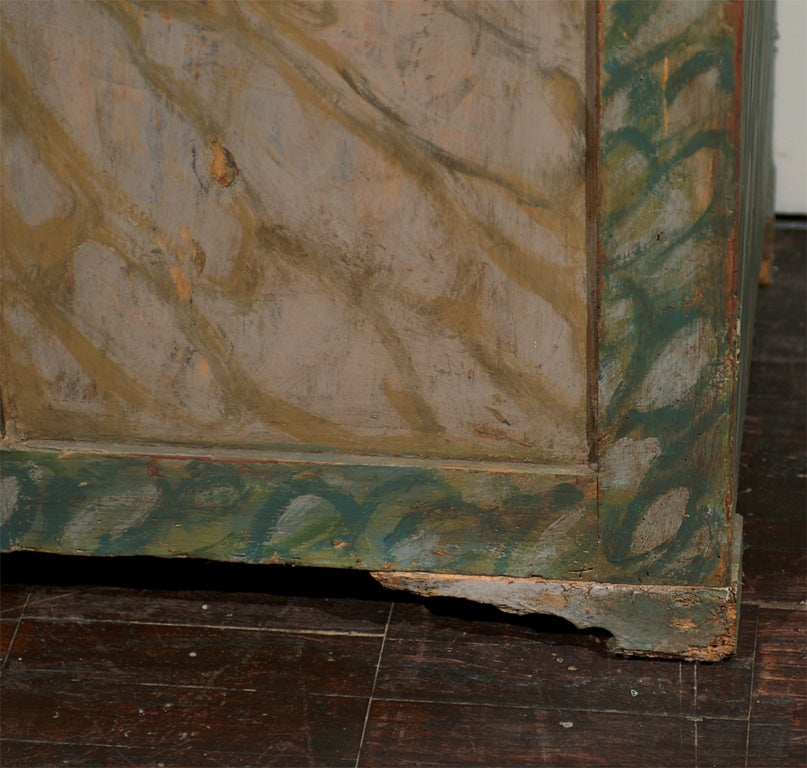 19th Century Swedish Painted Faux-Marble Four-Door Cabinet 2