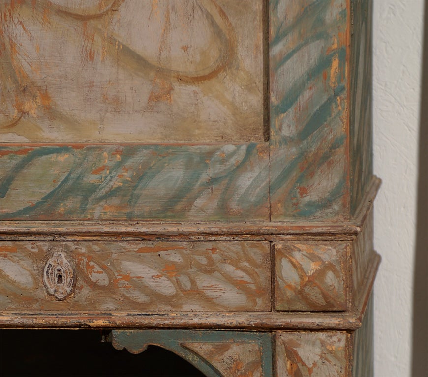 19th Century Swedish Painted Faux-Marble Four-Door Cabinet 3