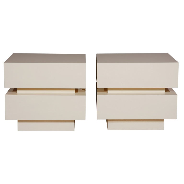 Pair Of Stacked Box Night Stands By Lawson-Fenning
