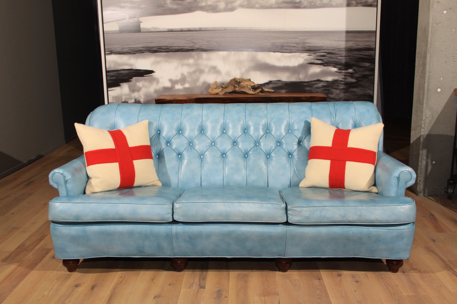 The coolest blue leather sofa 2