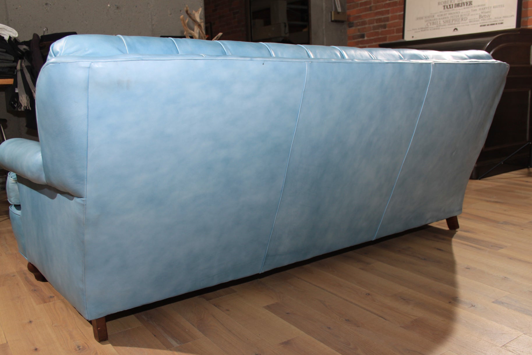 The coolest blue leather sofa 5