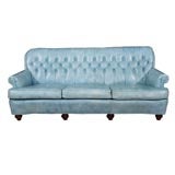 Vintage The coolest blue leather sofa