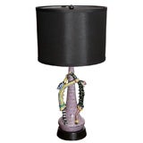 Vintage San Polo Ceramic Clown Table Lamp with Custom Shade