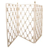 Petite Lucite, Brass, and Metal Ornamental Folding Screen