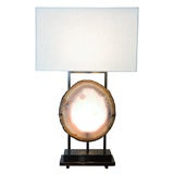 Le Grand Agate Table Lamp with Custom Linen Shade