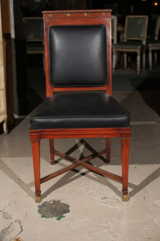 Set of Eight Maison Jansen Mahogany Dining Chairs