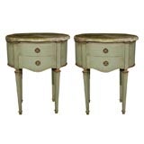 Pair of Stamped Jansen end table with onyx tops