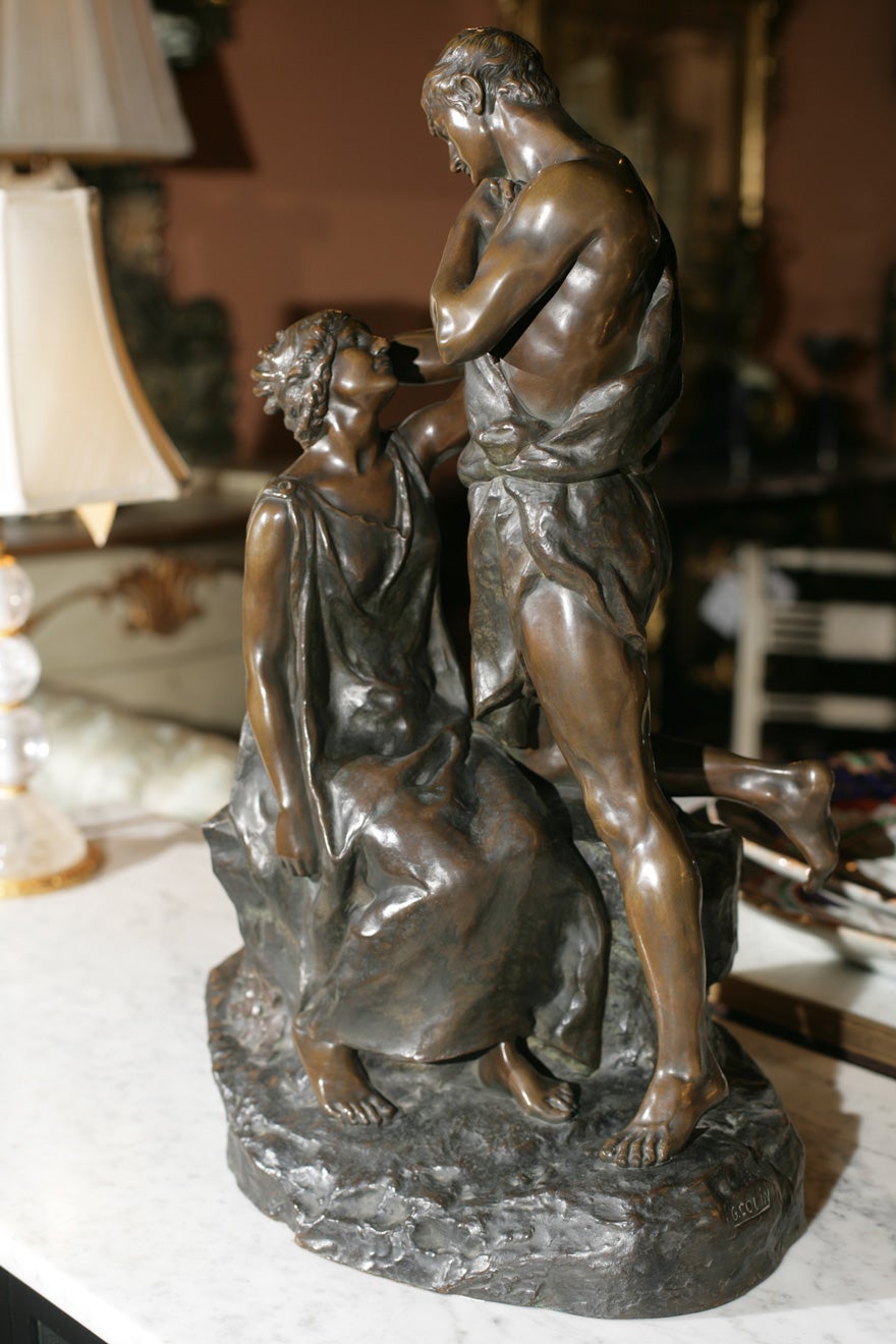 Bronzefigur eines Paares von G. Colin:: mit französischer Gießereimarke im Zustand „Hervorragend“ in Manhasset, NY