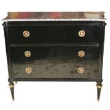 Jansen Stamped Marble Top Commode