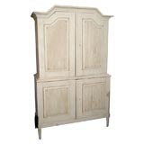 Swedish Neoclassical Painted Linen Cabinet