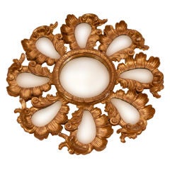 An Unusual 19th Century Baroque Style Carved Gilt Wood Mirror