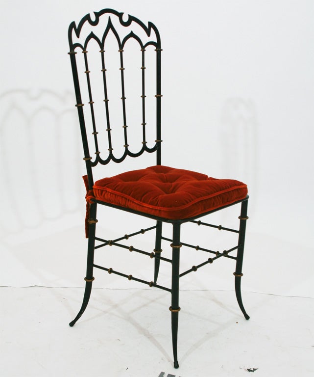 A Pair of Gothic Revival Style Iron Chairs