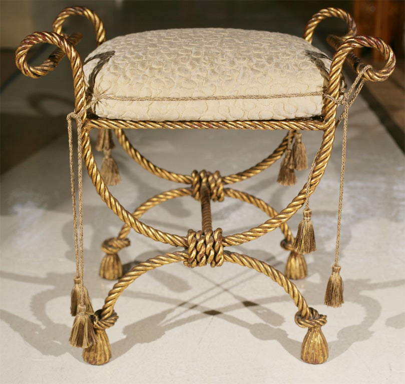 Italian 'Rope' Gilded Bench