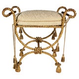Italian 'Rope' Gilded Bench