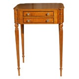Circa 1810 Sheraton Work Table in Tiger maple