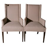 PAIR Incredible Vintage High-Back Arm Chairs