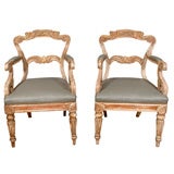 Pair of William IV Painted and Gilt Chairs