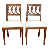 Set of Six Italian Directoire Walnut Side Chairs