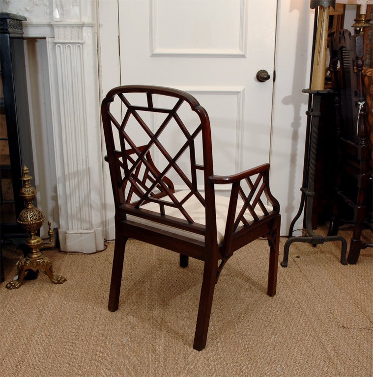 English George III Period Chinese Chippendale Arm Chair