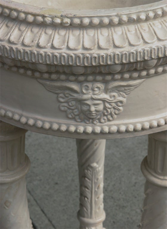 Earthenware Monumental 19th C Italian Glazed Pottery Planter For Sale