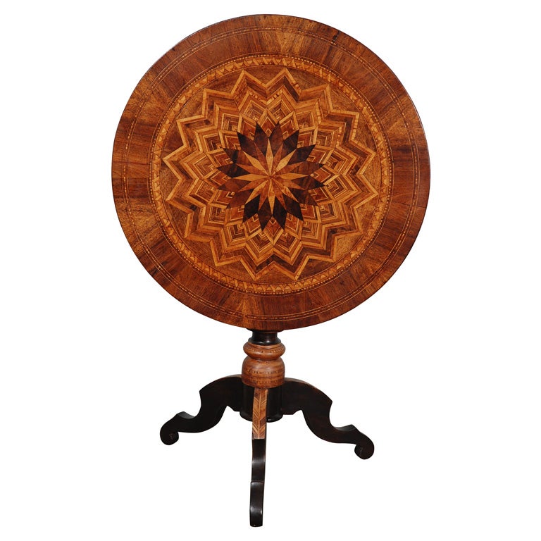 Inlaid Tilt Top Table