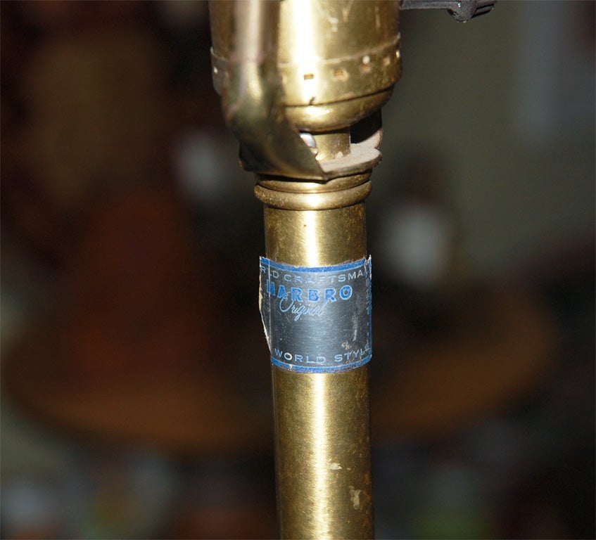 Pair of 1940 Marbro Wallpaper Roll Lamps 4