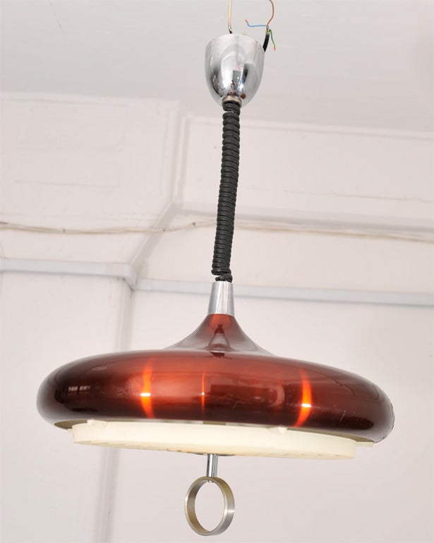 20th Century Burgundy Hanging Lamp
