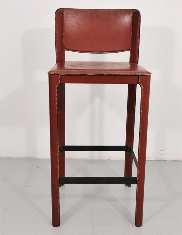 French Leather Bar Stool