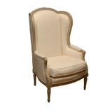LOUIS XVI STYLE PAINTED WING CHAIR