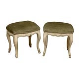 PAIR OF PAINTED LOUIS XV STYLE STOOLS