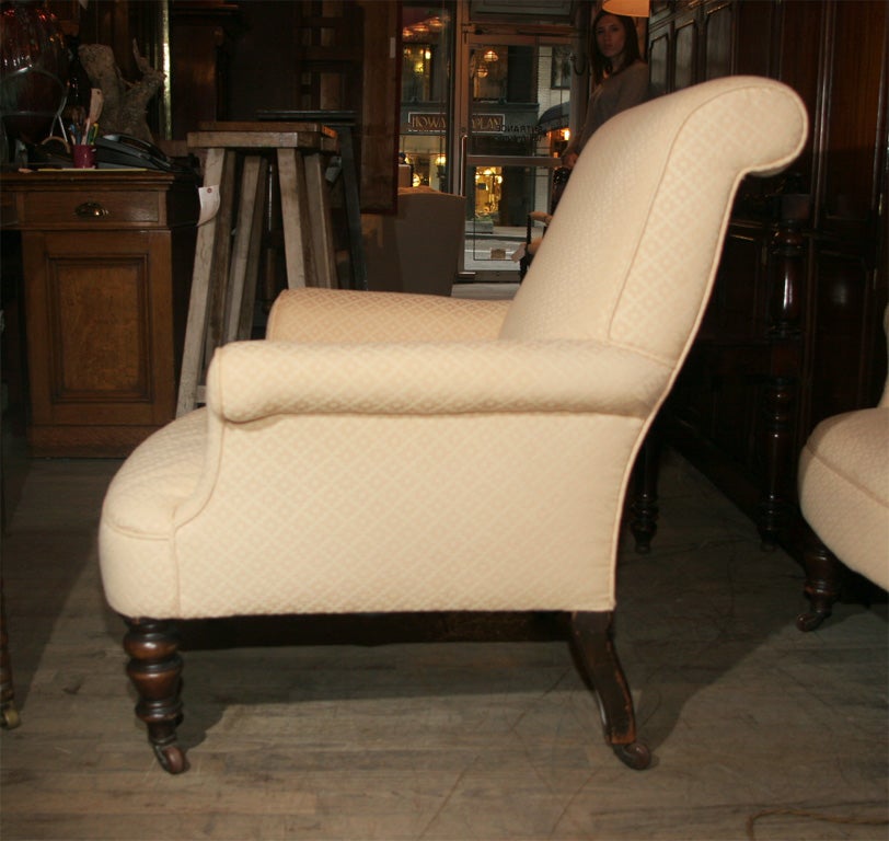 British Pair Of 19th Century Upholstered Chairs